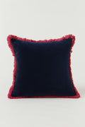 Velvet cushion cover deep blue cotton 18x18 Garud Living