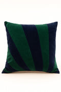Velvet cushion cover stripe green cotton 18x18 Garud Living