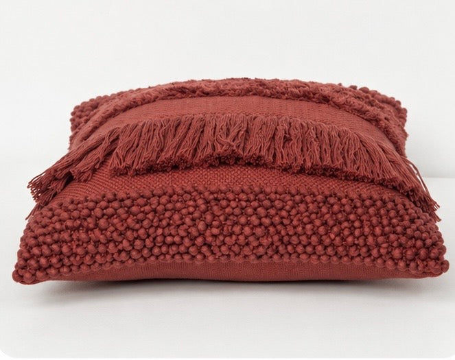 The Woven Spectrum Cushion Cover — Red