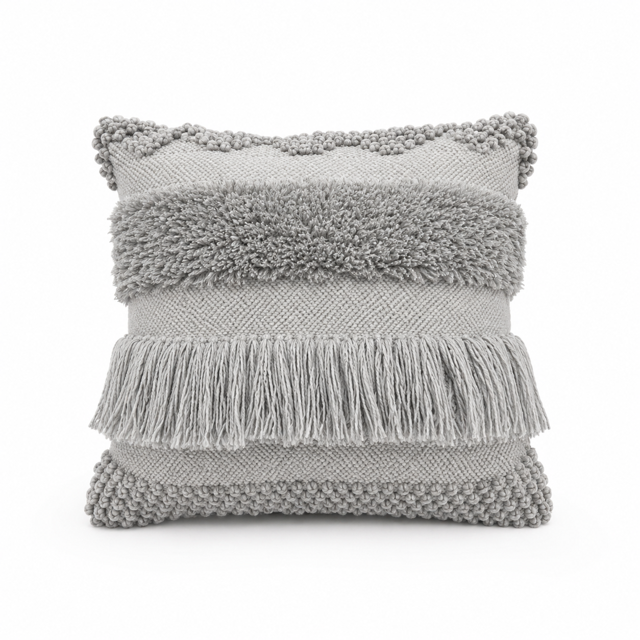 The Woven Spectrum Cushion Cover — Grey