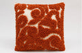 Hand embroidered cushion cover red thread cotton 18x18 Garud Living