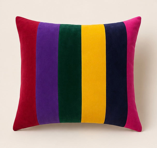 Multicolour velvet cushion cover cotton 18x18 Garud Living