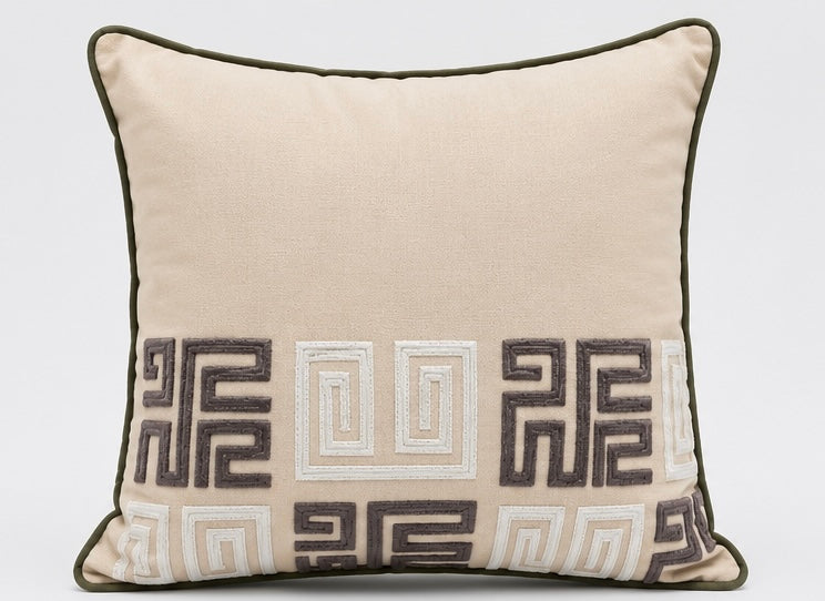 Hand embroidered cushion cover V cotton export quality