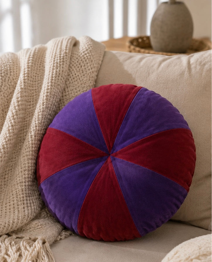 Round cotton velvet cushion cover detail view export quality