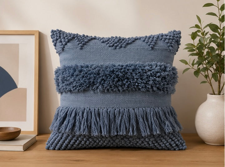 The Woven Spectrum Cushion Cover — Blue