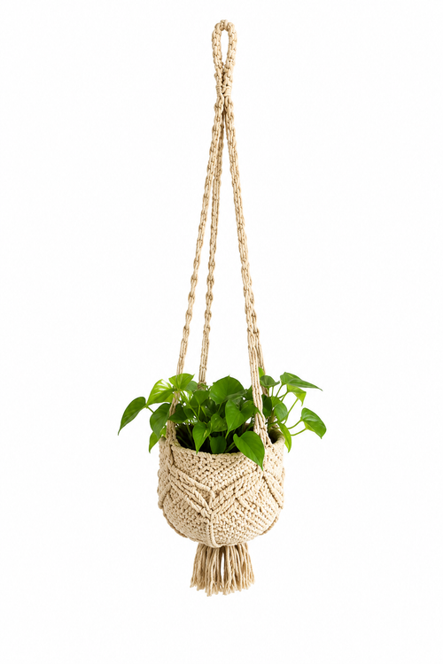 Macrame plant hanger handmade cotton cord Garud Living
