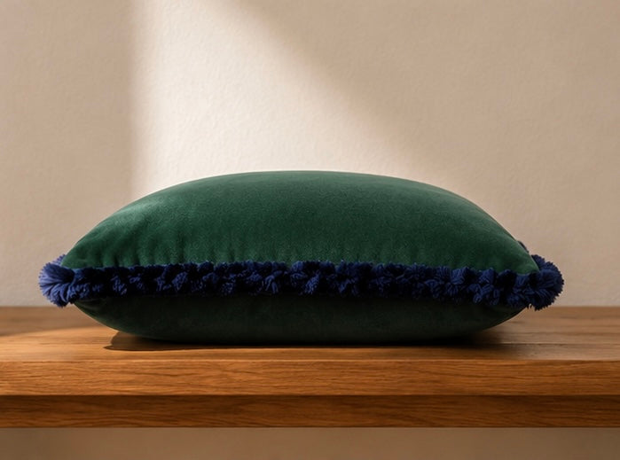 The Velvet Cushion Cover — Emerald Green