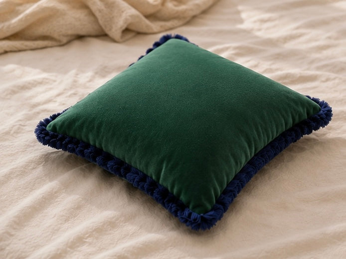 The Velvet Cushion Cover — Emerald Green