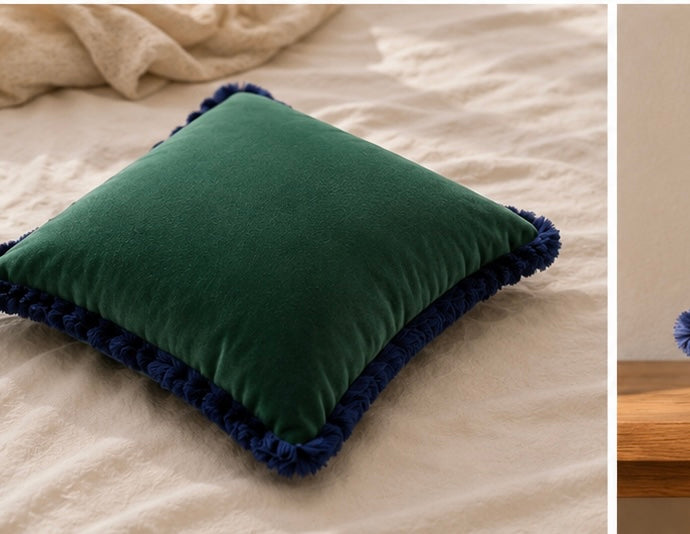The Velvet Cushion Cover — Emerald Green