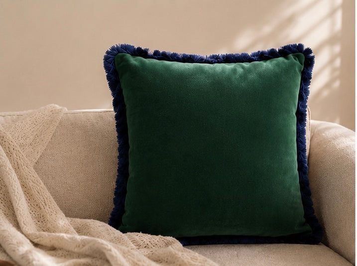 The Velvet Cushion Cover — Emerald Green