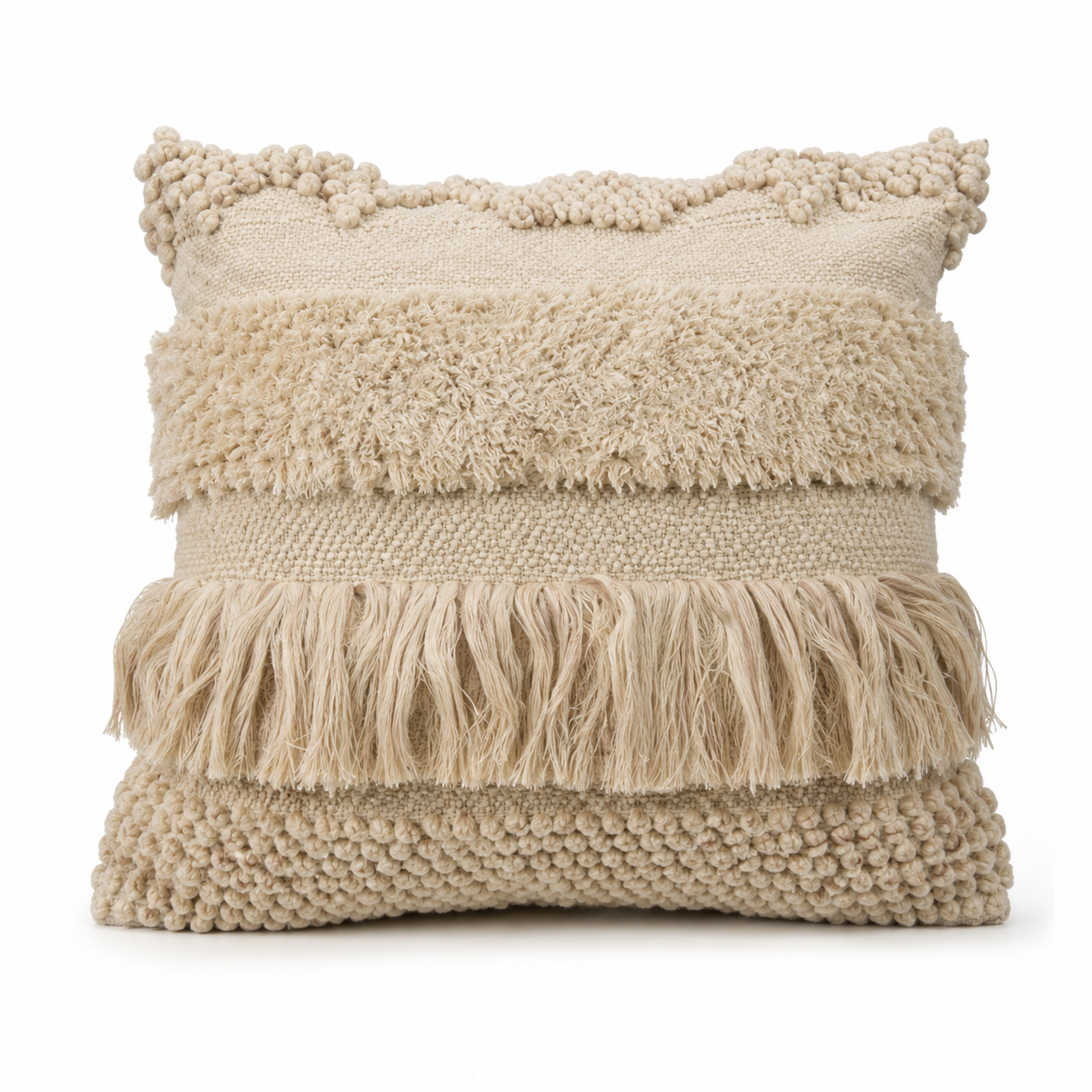The Woven Spectrum Cushion Cover — Beige