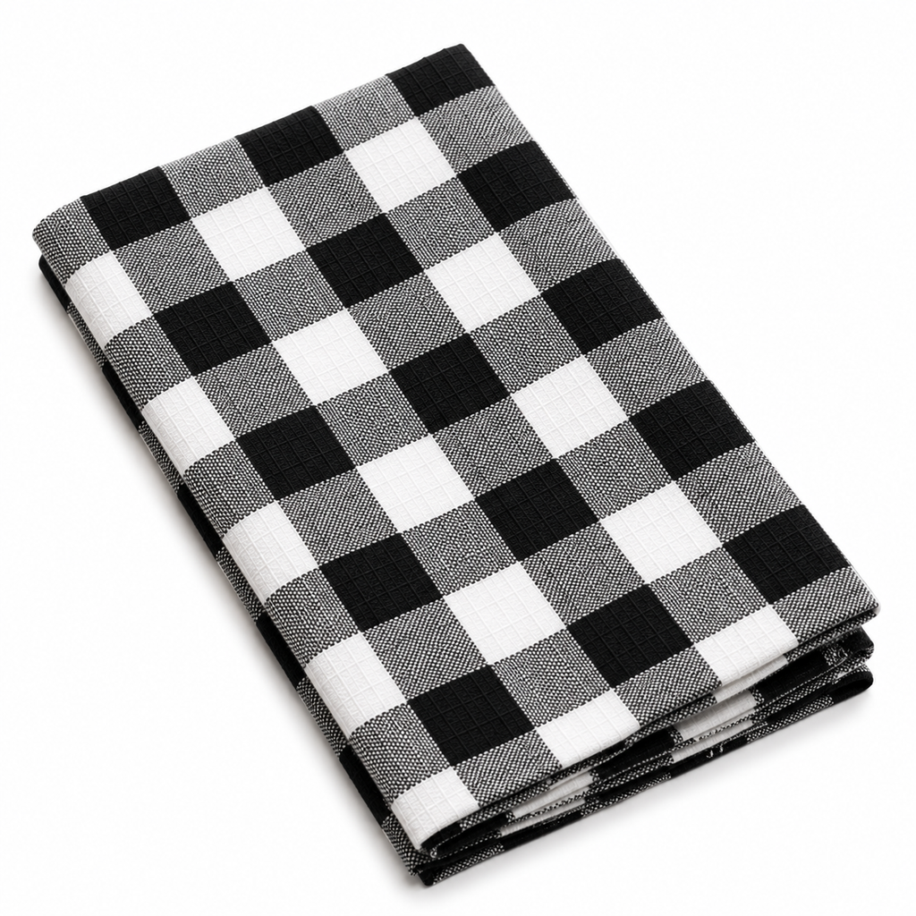 Heritage Gingham Cotton Napkins – Set of 4 (Black)
