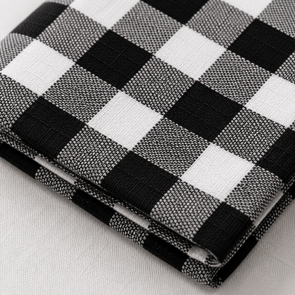Heritage Gingham Cotton Napkins – Set of 4 (Black)