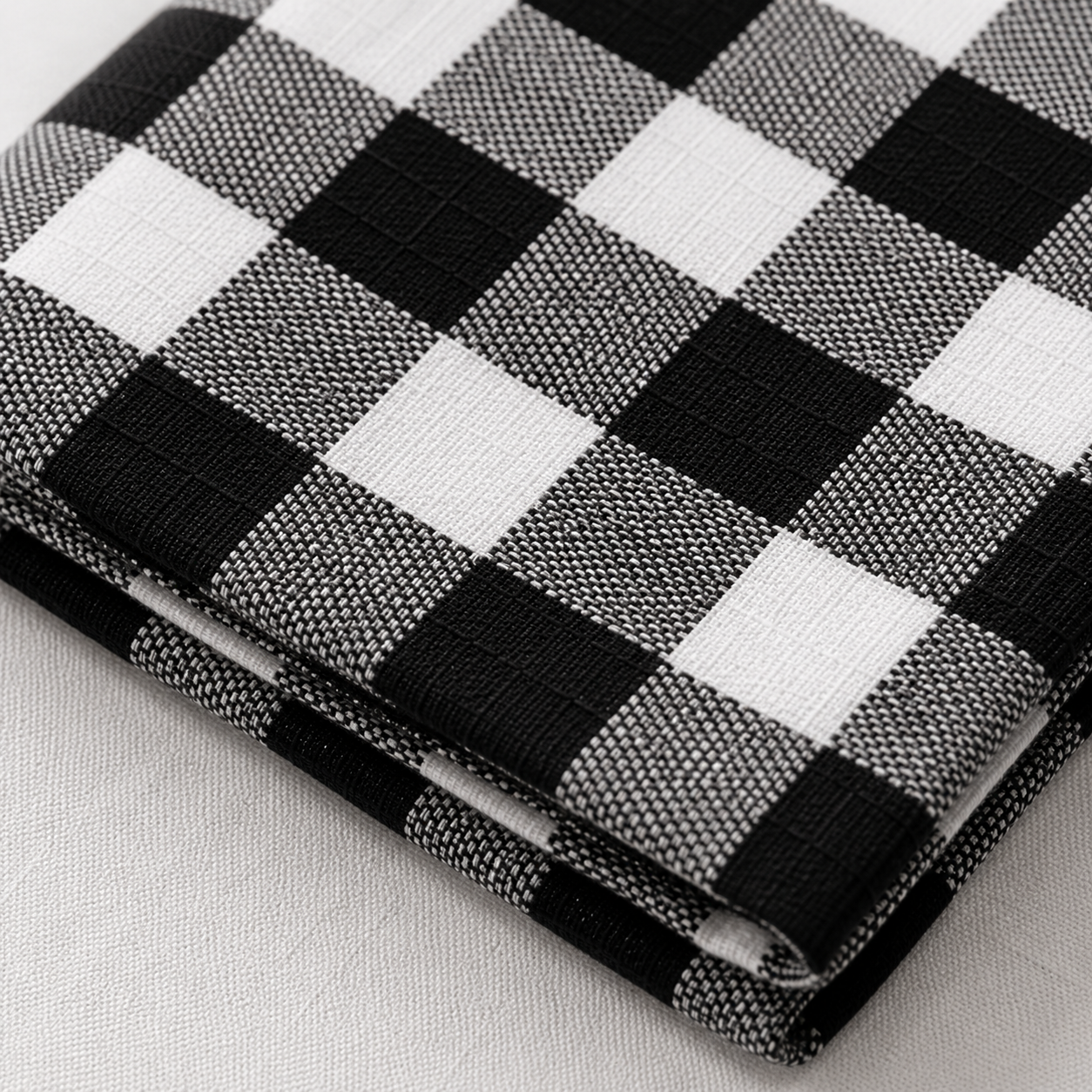 Heritage Gingham Cotton Napkins – Set of 4 (Black)