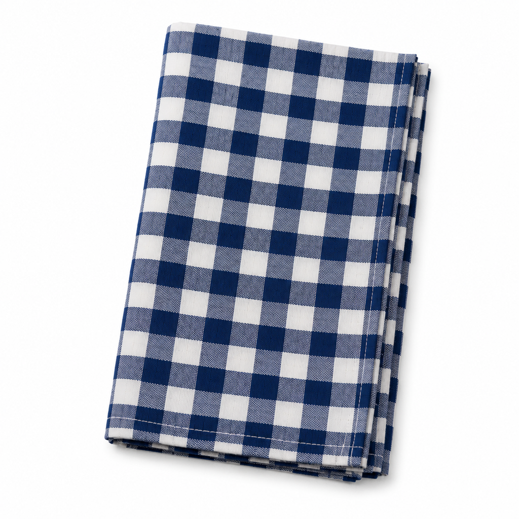 Heritage Gingham Cotton Napkins – Set of 4 (Blue)