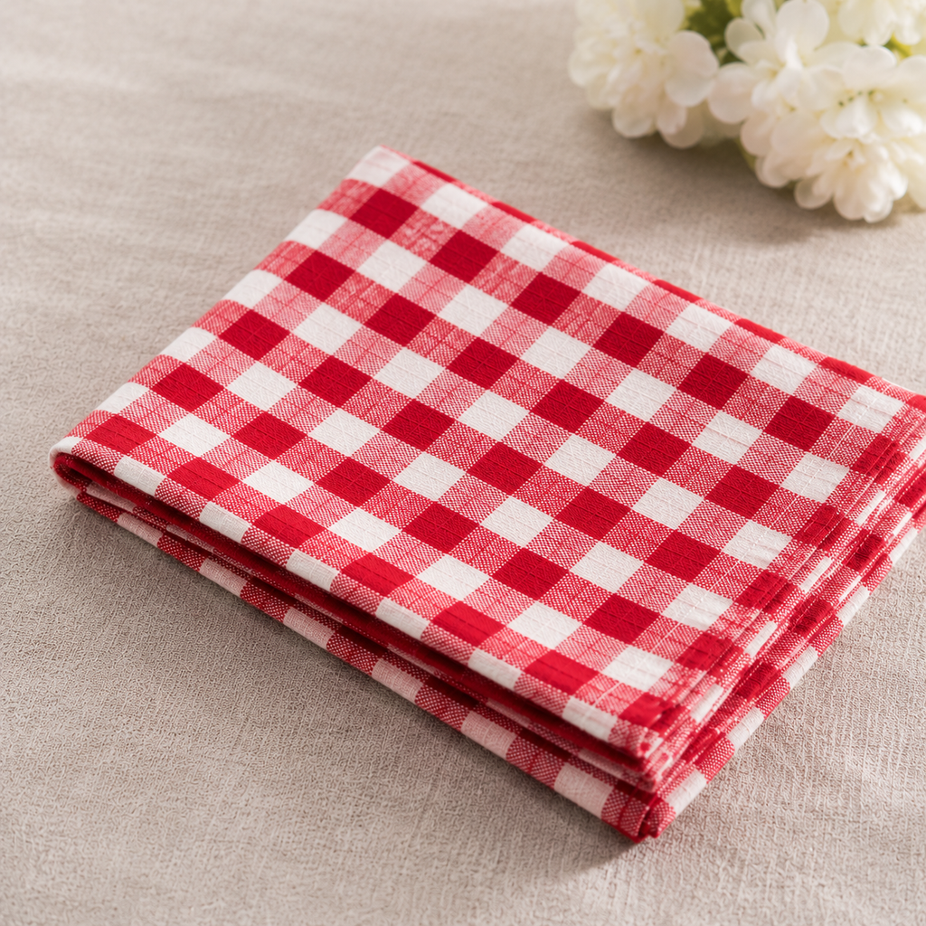 Heritage Gingham Cotton Napkins – Set of 4 (Red)