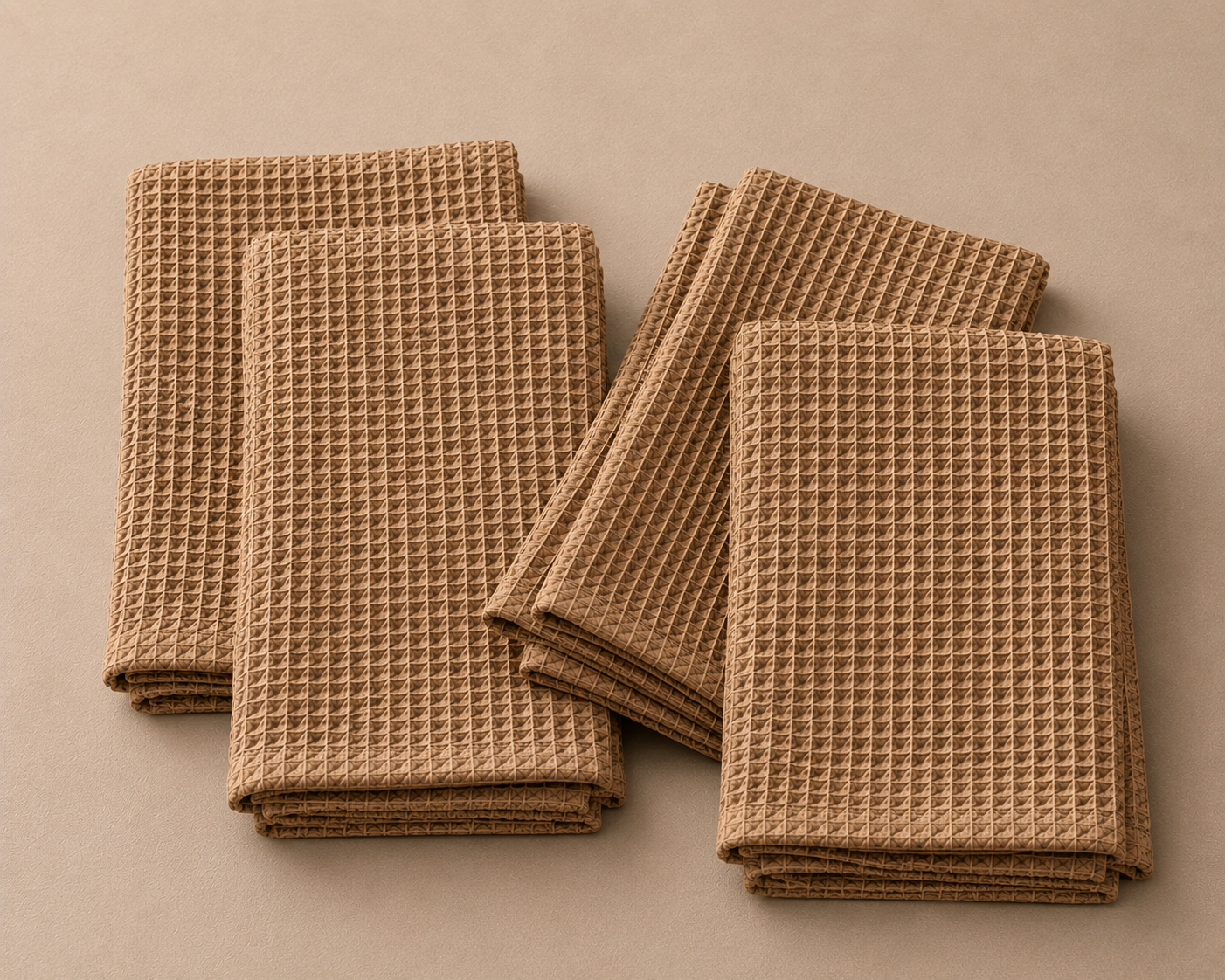 Light Brown Waffle Kitchen Towels