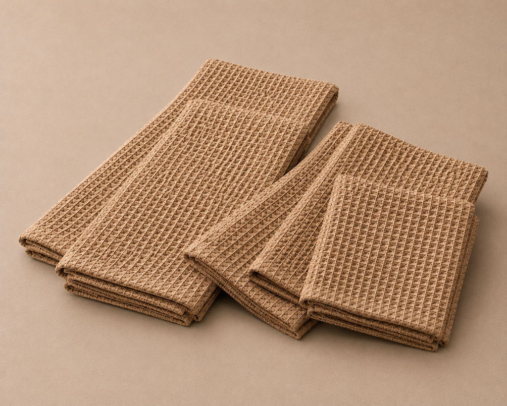 Light Brown Waffle Kitchen Towels