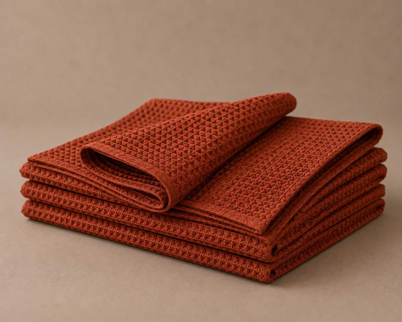 Rust Waffle Kitchen Towels
