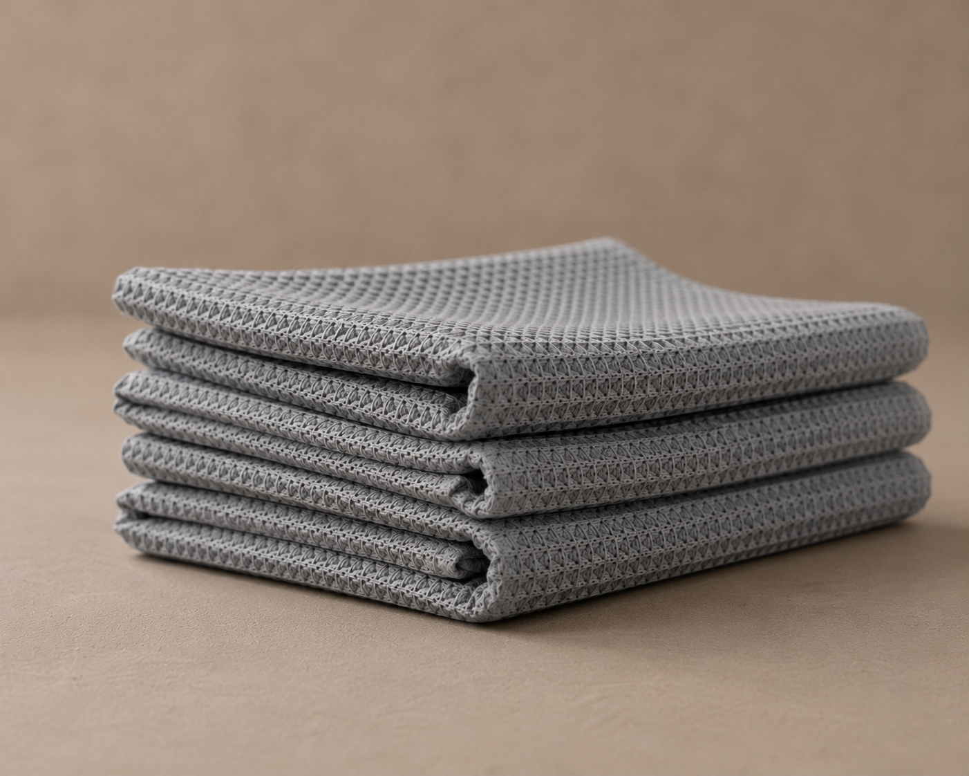 Waffle Weave Kitchen Towel Set – Dove Grey (Set of 4)