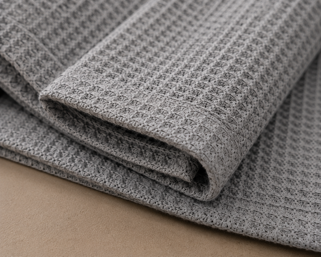 Waffle Weave Kitchen Towel Set – Dove Grey (Set of 4)