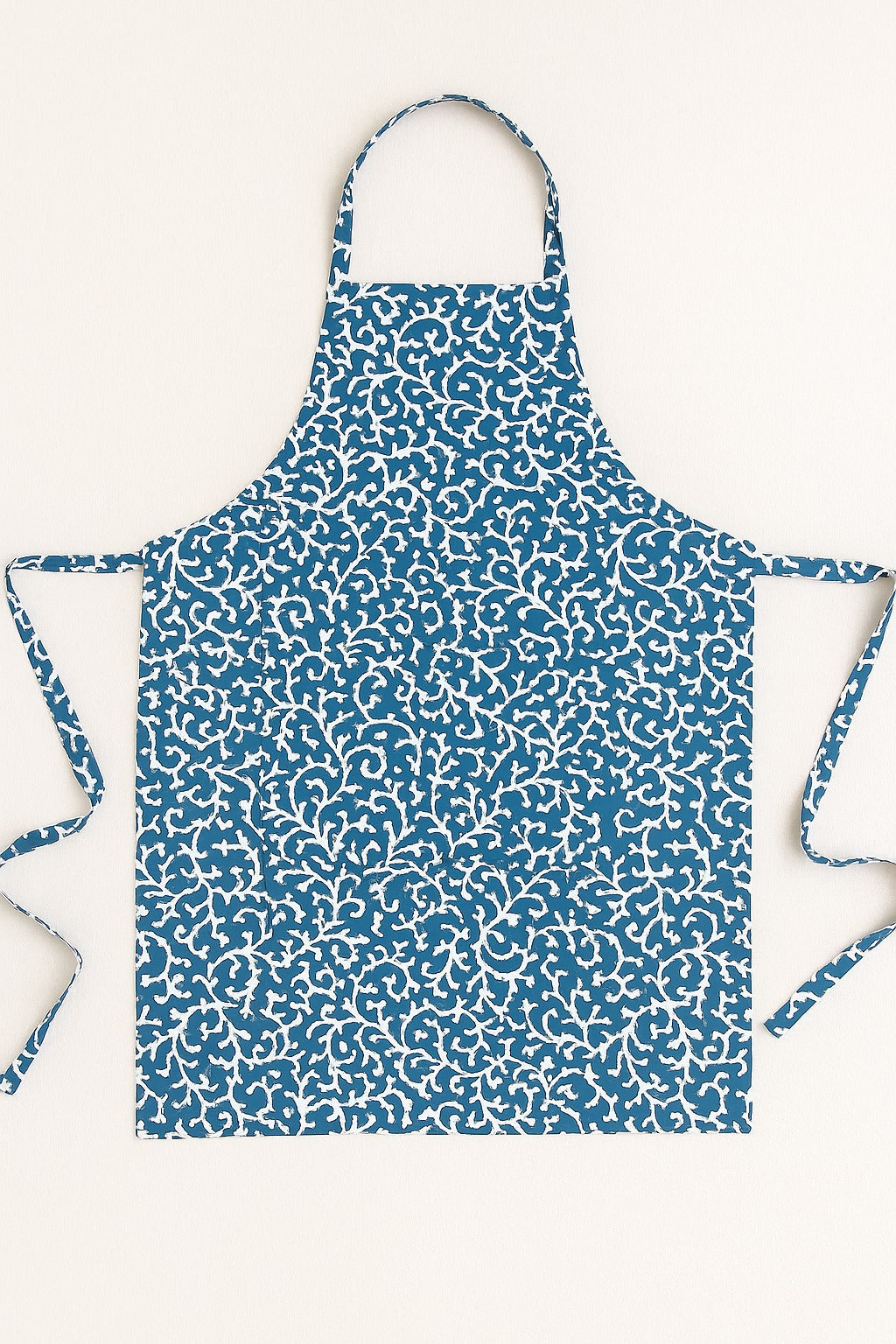 The Printed Cotton Apron — Blue