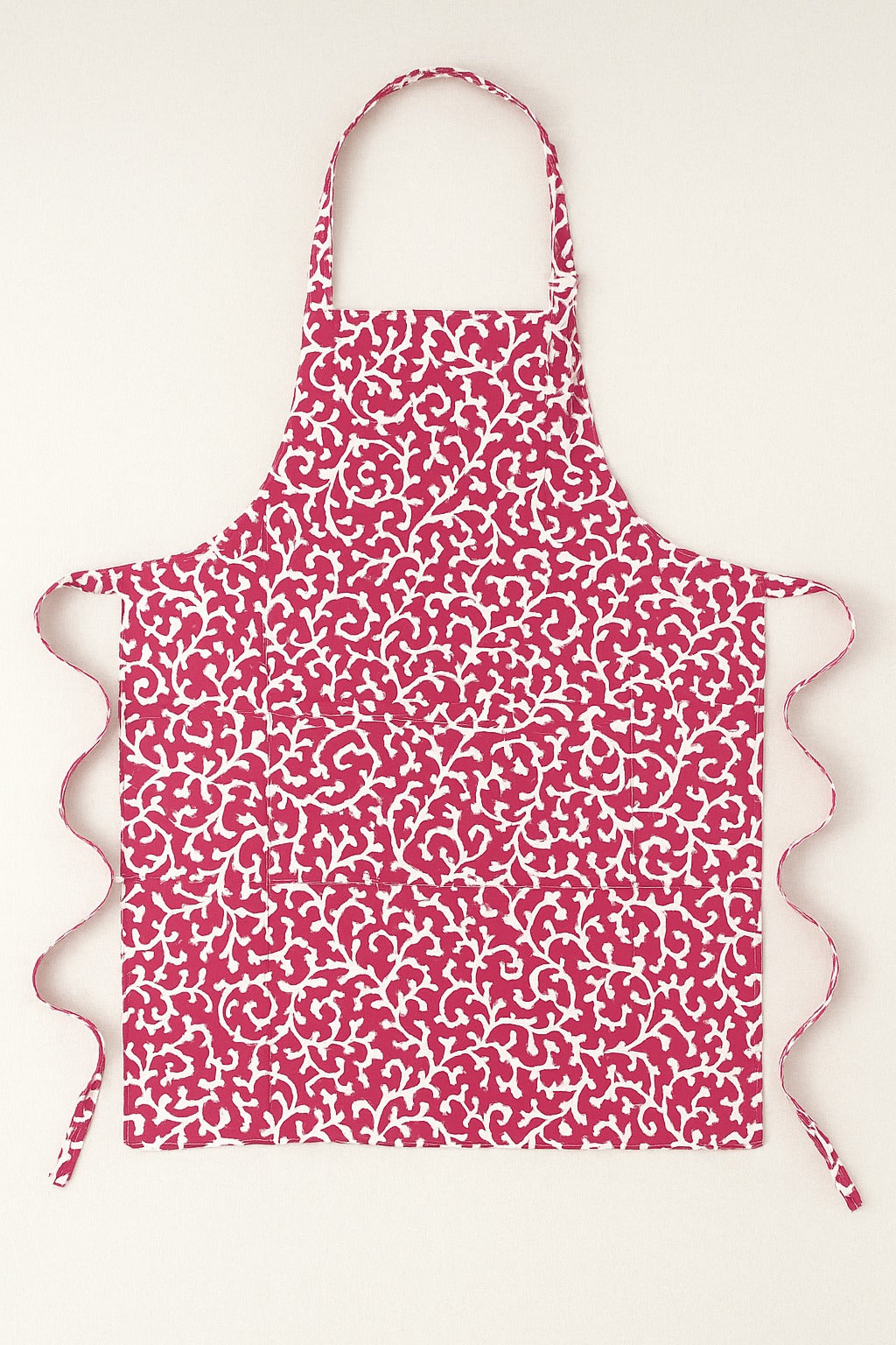 The Printed Cotton Apron — Red