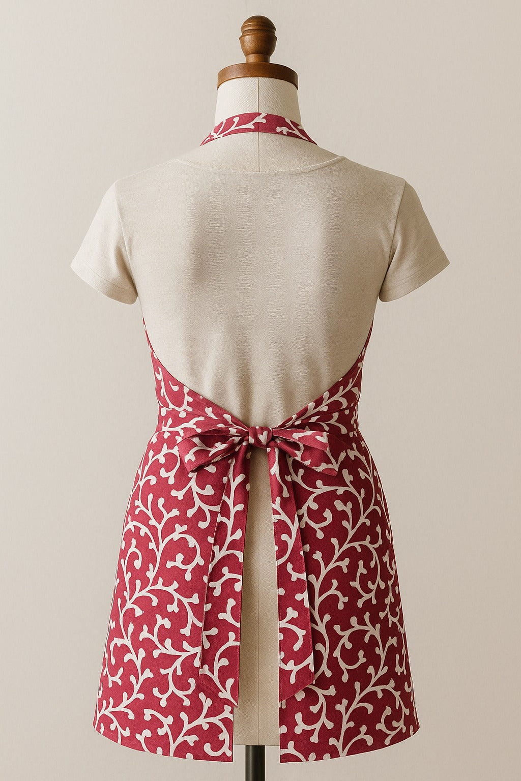 The Printed Cotton Apron — Red
