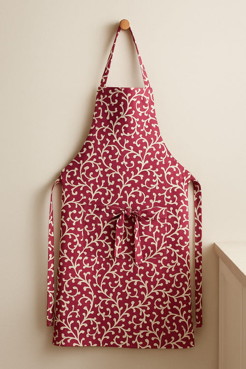 The Printed Cotton Apron — Red