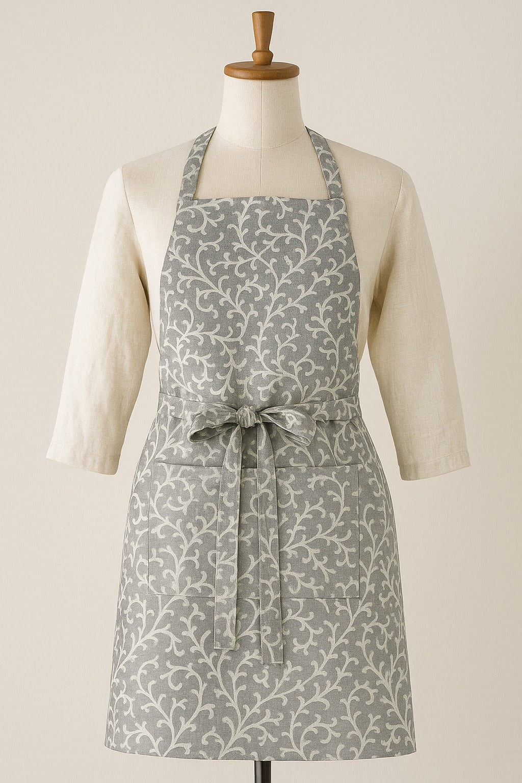 The Printed Cotton Apron — Grey