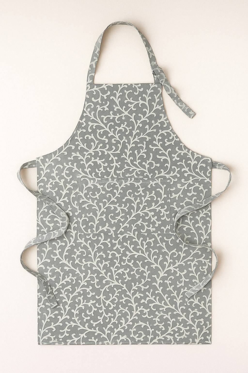 The Printed Cotton Apron — Grey