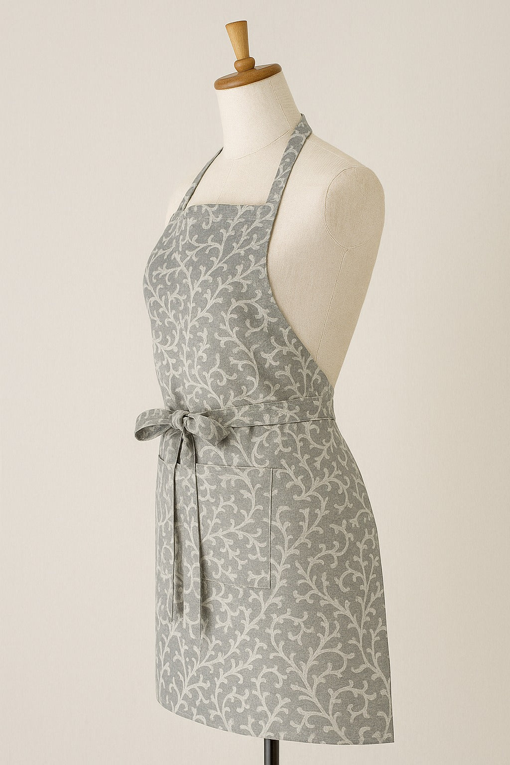 The Printed Cotton Apron — Grey