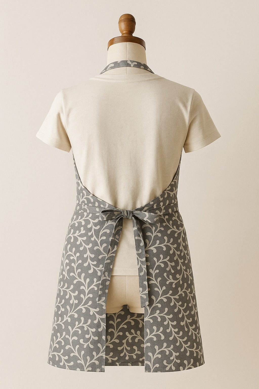 The Printed Cotton Apron — Grey