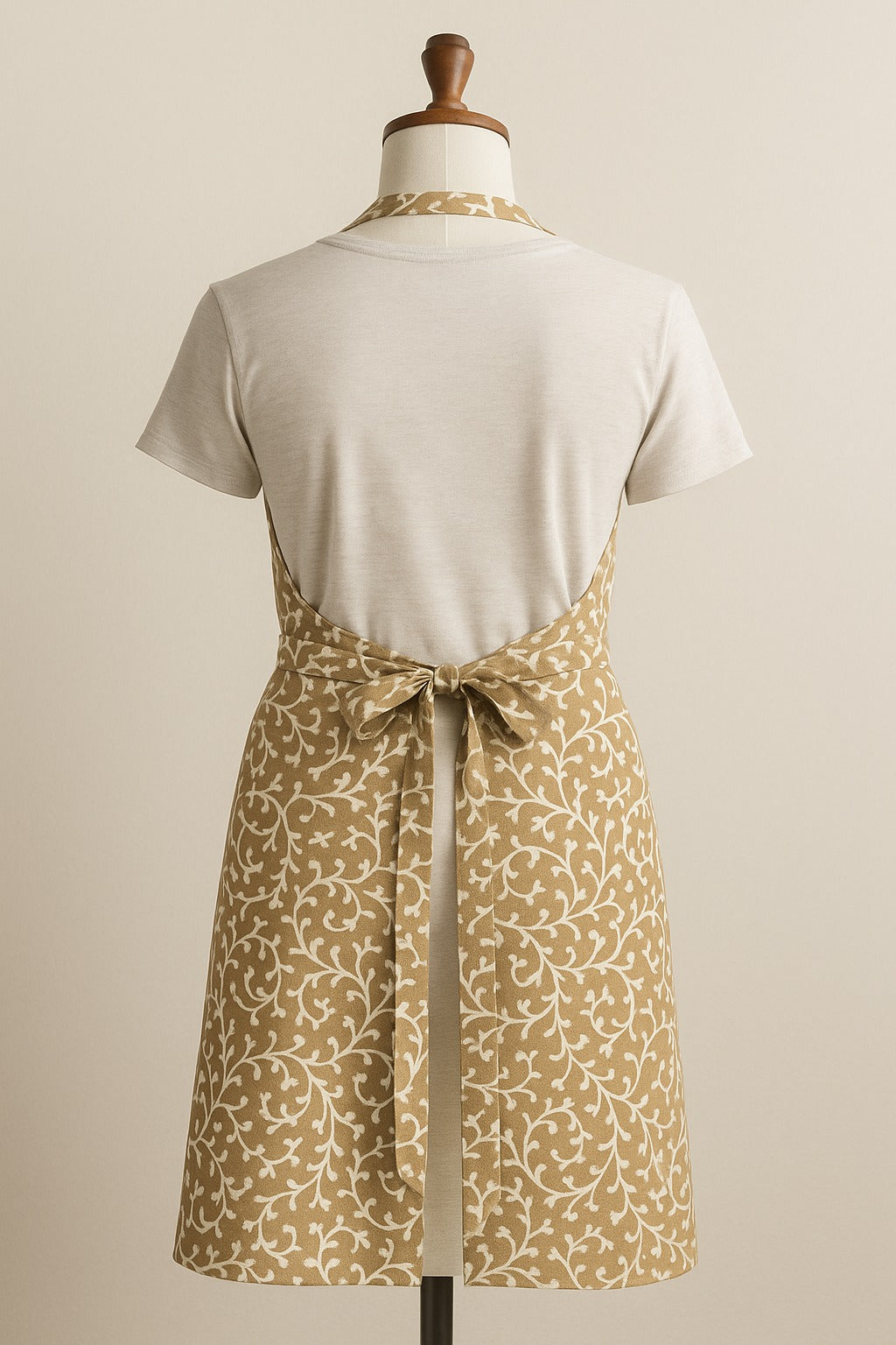 The Printed Cotton Apron — Beige
