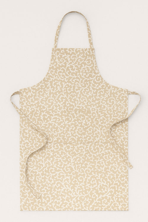 The Printed Cotton Apron — Beige