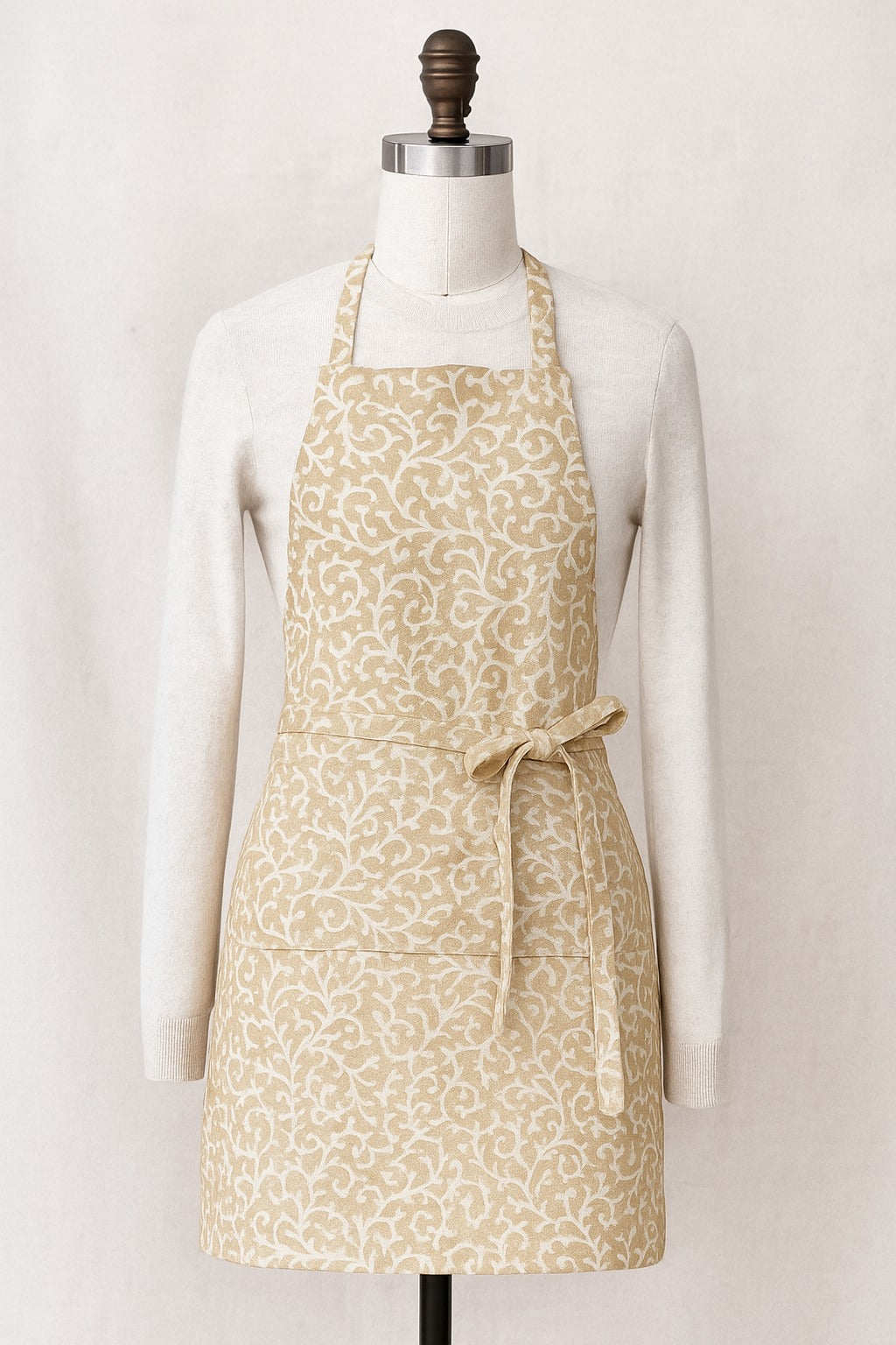 The Printed Cotton Apron — Beige