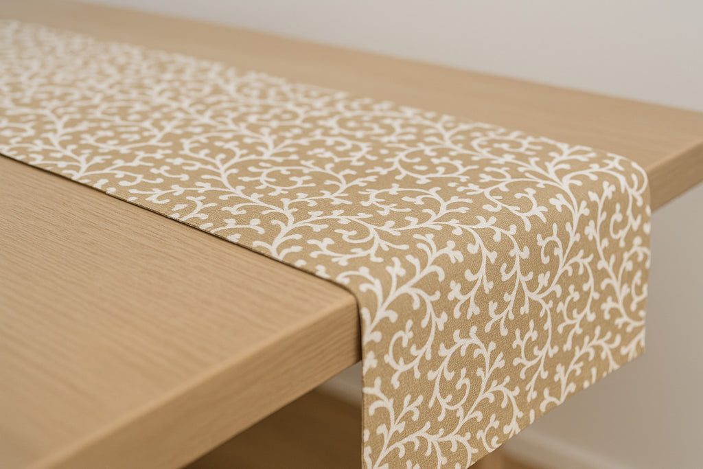 The Printed Cotton Table Runner — Beige