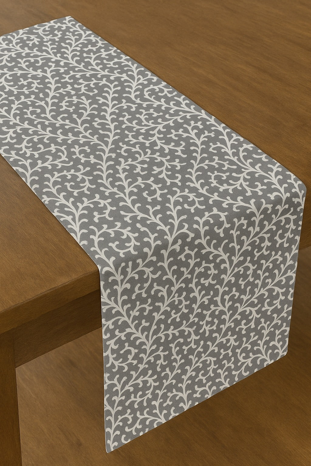 The Printed Cotton Table Runner — Grey