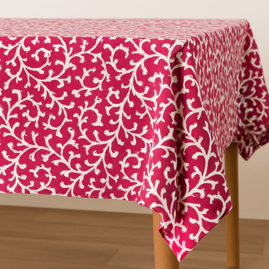 The Printed Cotton Table Cover — Red
