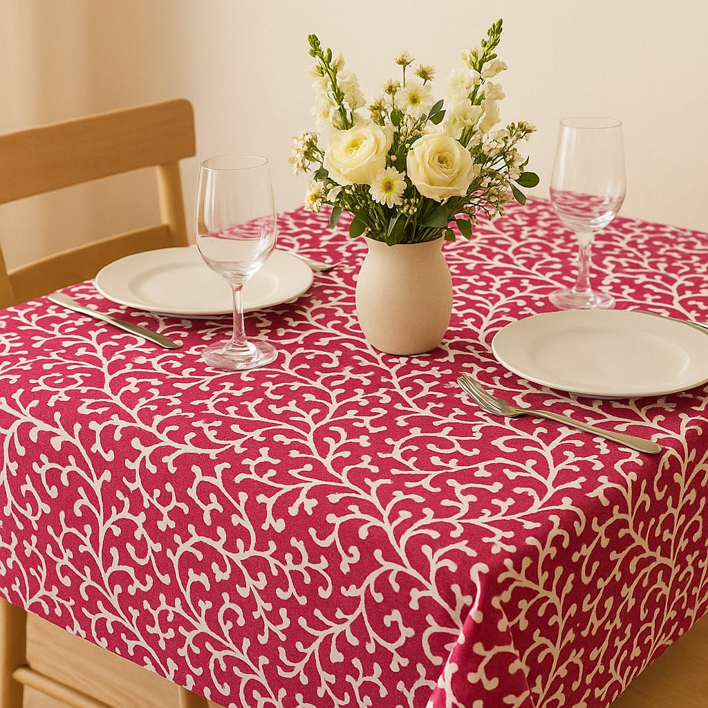 The Printed Cotton Table Cover — Red