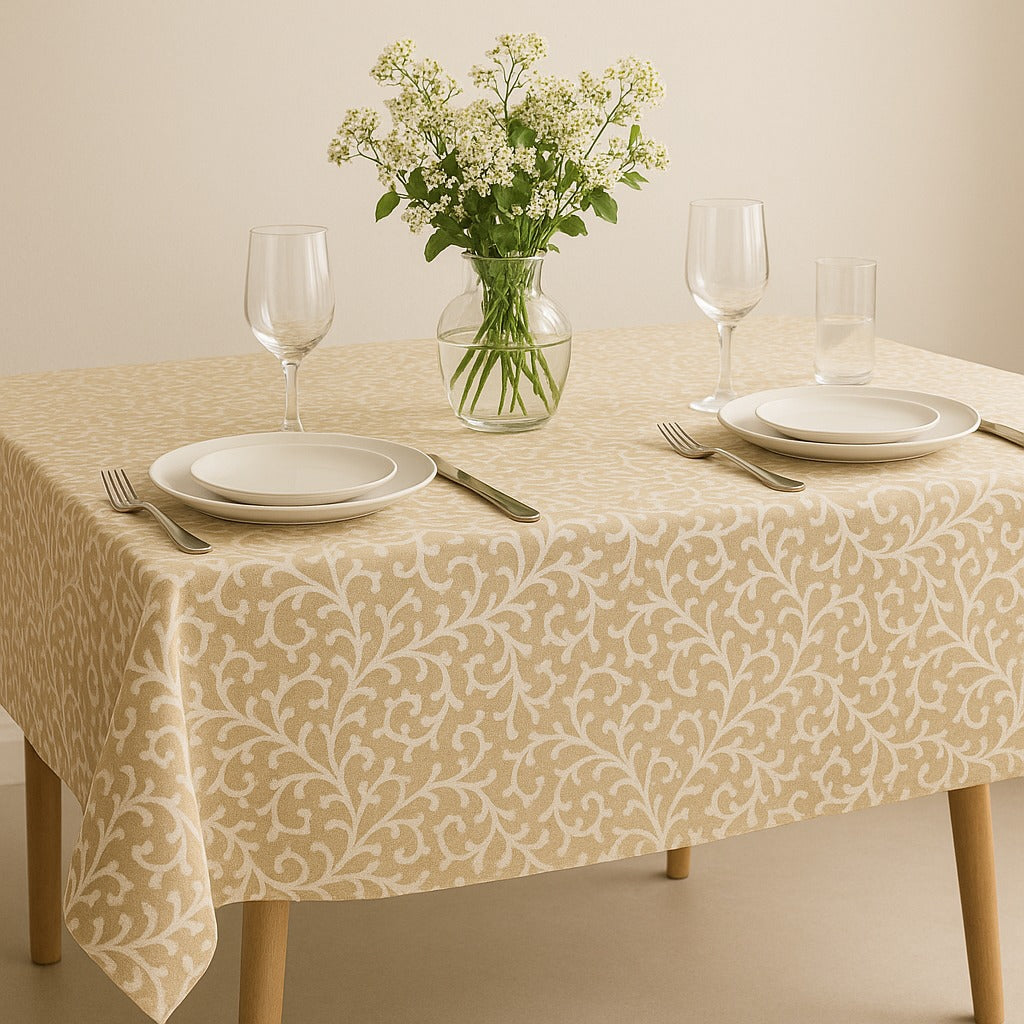 The Printed Cotton Table Cover — Beige