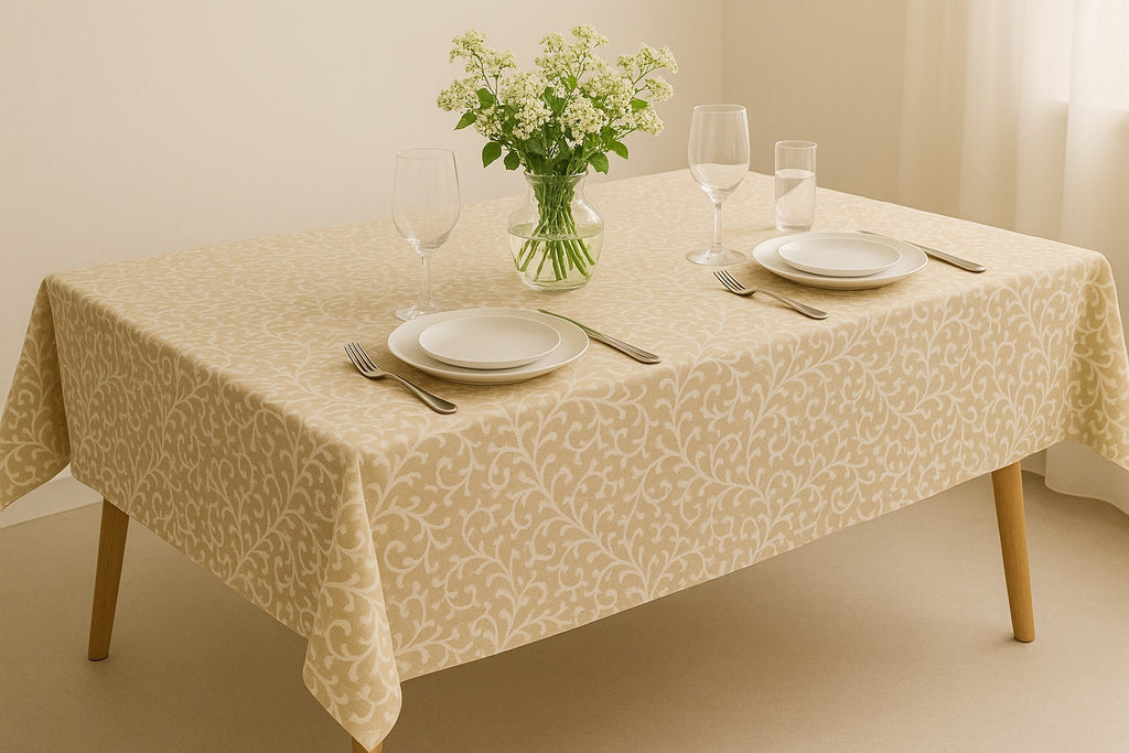 The Printed Cotton Table Cover — Beige