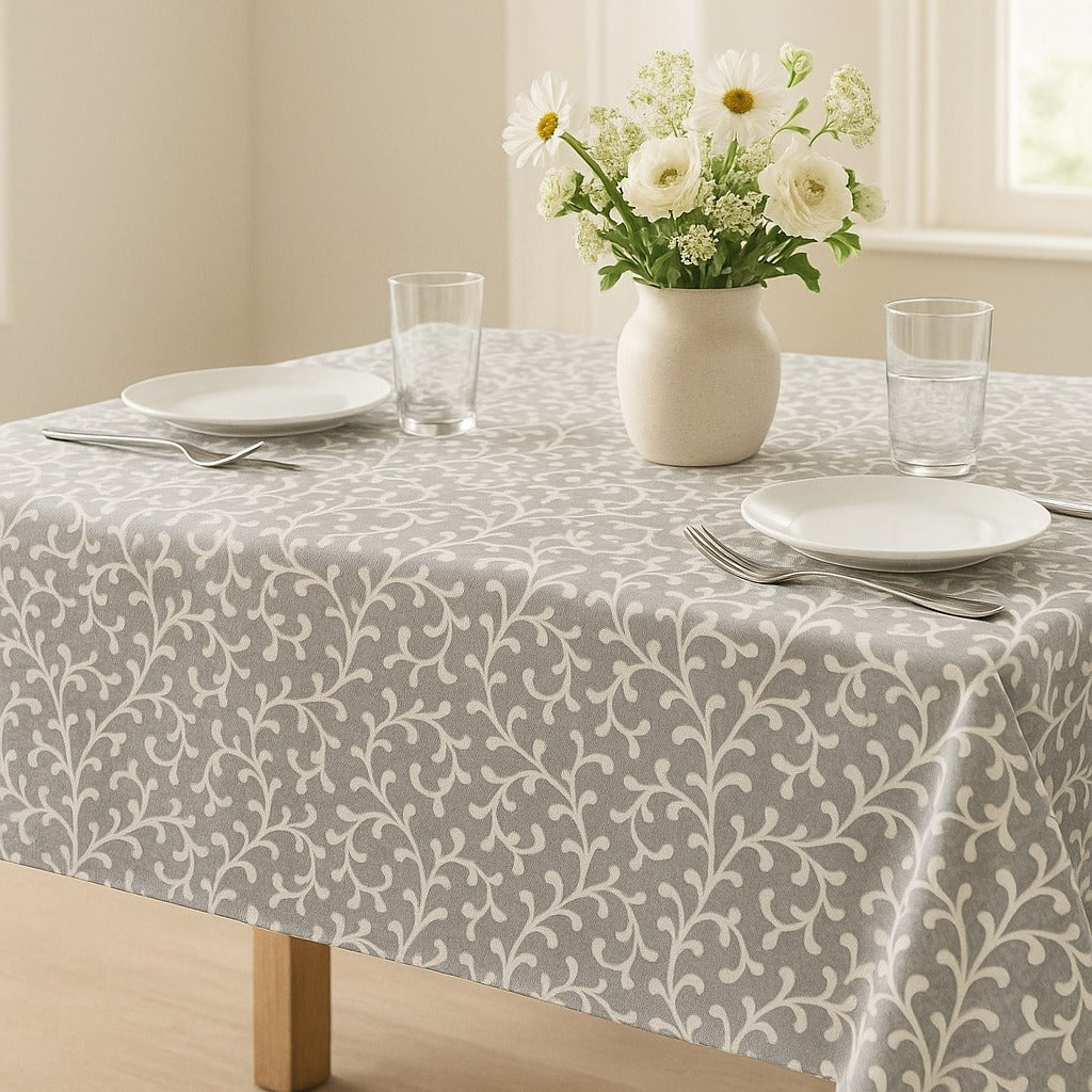 The Printed Cotton Table Cover — Grey