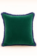 Velvet cushion cover emerald green cotton 18x18 Garud Living