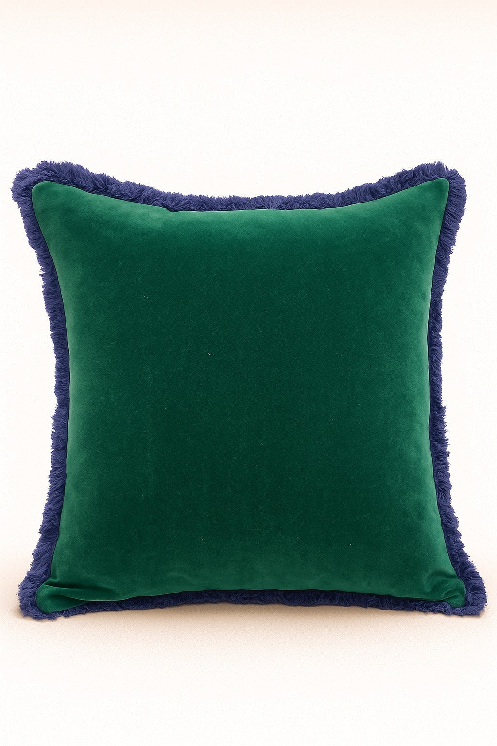 Velvet cushion cover emerald green cotton 18x18 Garud Living