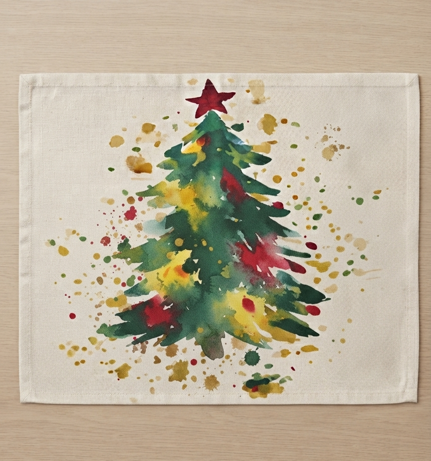 Watercolor Christmas Tree Placemat