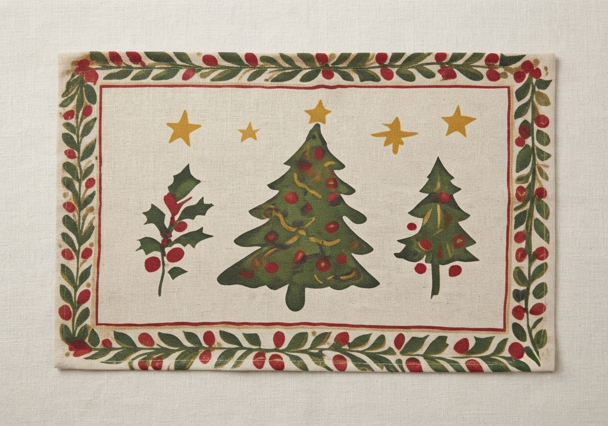 Holly Christmas Garden Placemat