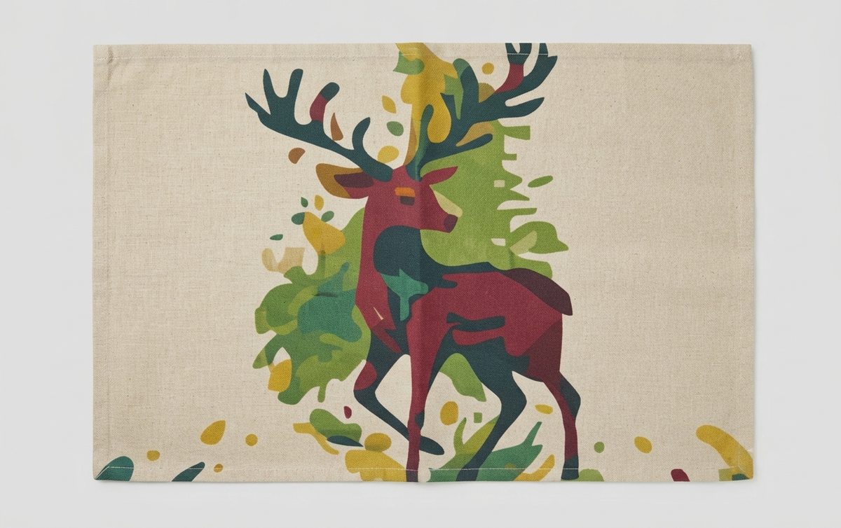 Festive Reindeer Botanical Placemat
