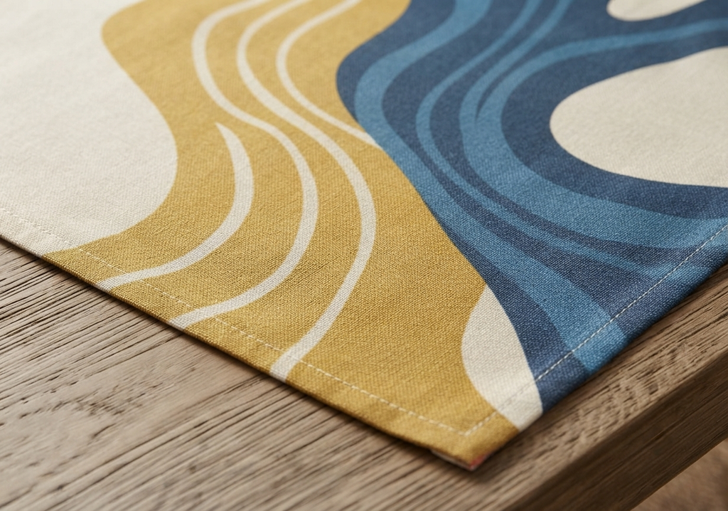 Indigo Mustard Waves Placemat