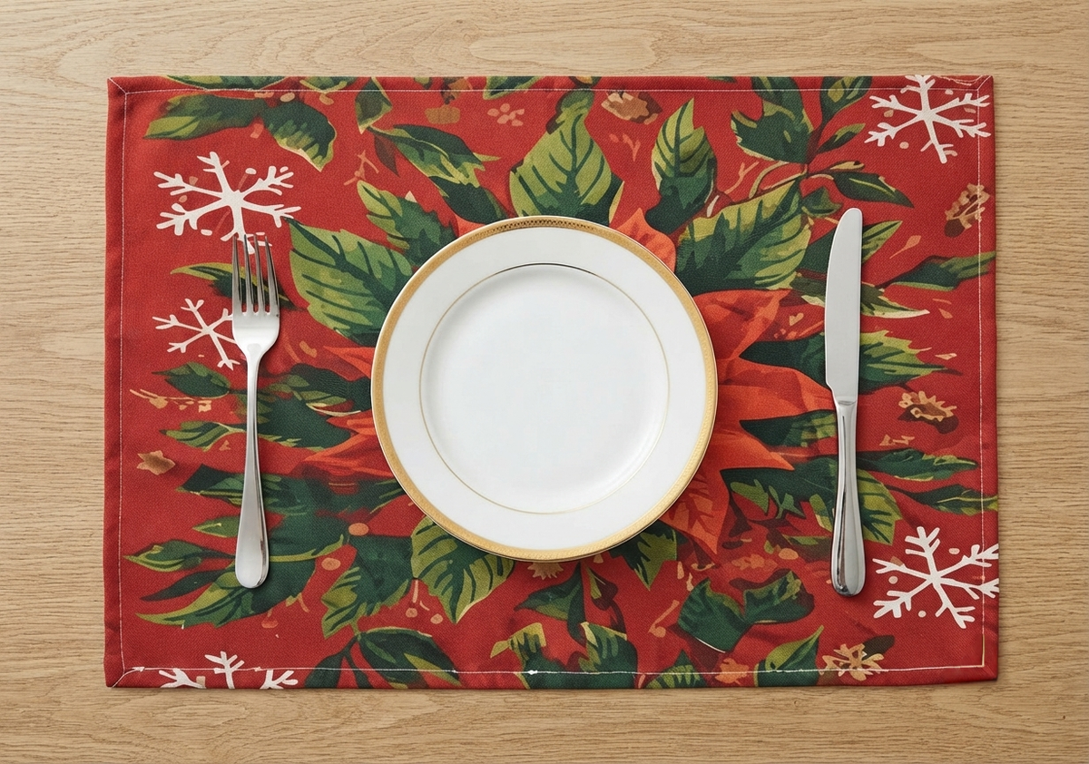 Festive Botanical Snowflake Placemat